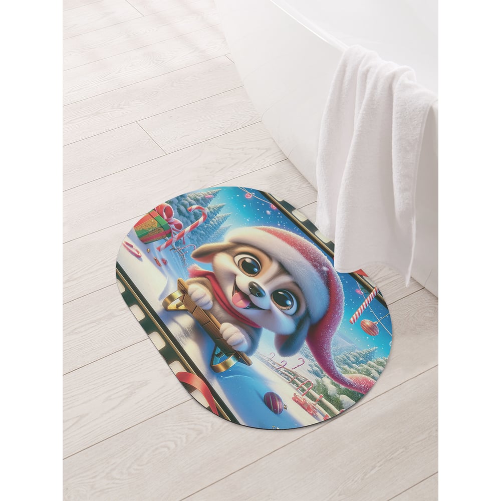 Изображение товара Коврик овальный для ванной и туалета JoyArty Прогулка в лесу 58x38 см