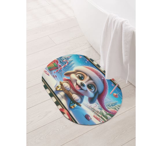 Изображение товара Коврик овальный для ванной и туалета JoyArty "Прогулка в лесу" 58x38 см, sbm_sd3863_58x38