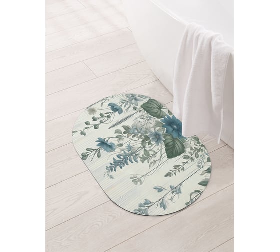 Изображение товара Коврик овальный для ванной и туалета JoyArty "Цветы в воздухе" 58x38 см, sbm_sd3503_58x38