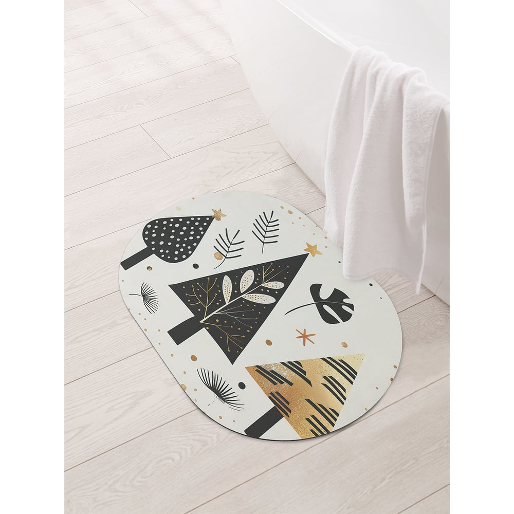 Изображение товара Коврик овальный для ванной и туалета JoyArty "Стройные елочки" 58x38 см, sbm_sd4006_58x38