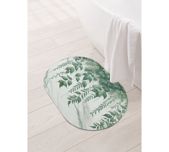 Изображение товара Коврик овальный для ванной и туалета JoyArty "Стена листьев" 58x38 см, sbm_sd3535_58x38