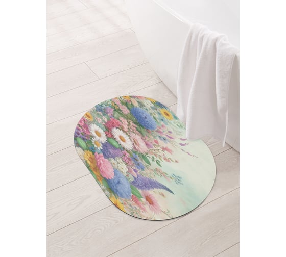 Изображение товара Коврик овальный для ванной и туалета JoyArty "Цветы в поле" 58x38 см, sbm_sd3427_58x38
