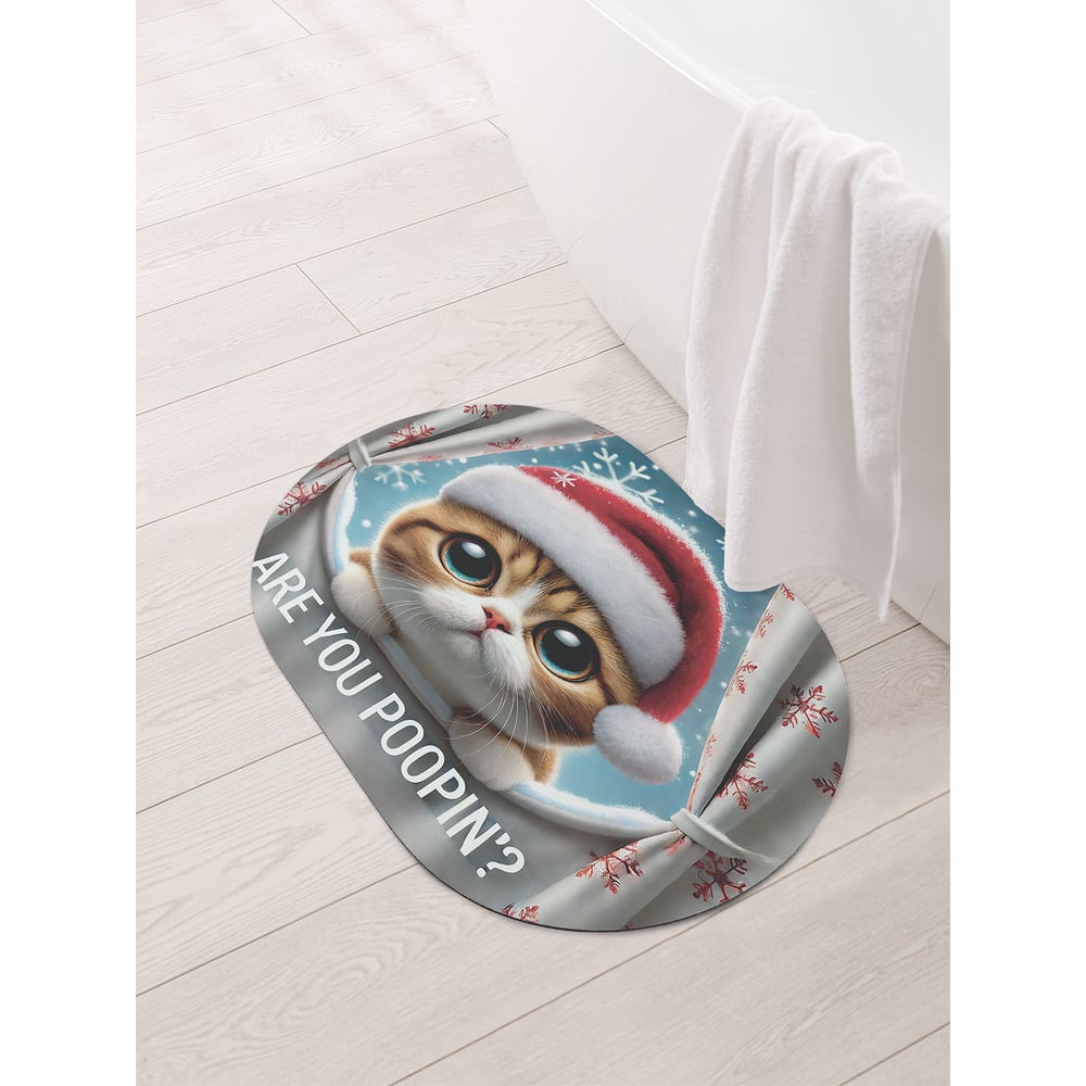 Изображение товара Овальный коврик для ванной и туалета JoyArty Умиляющий взгляд 58x38 см