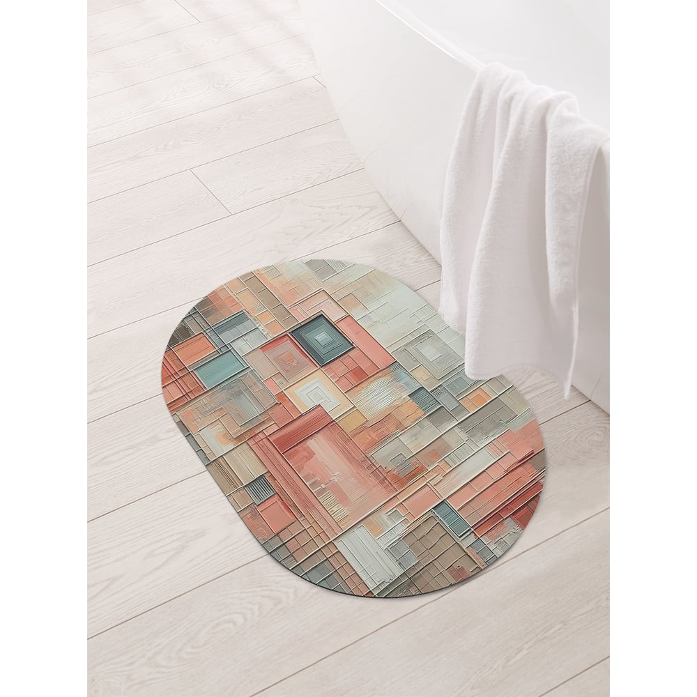 Изображение товара Коврик овальный для ванной и туалета JoyArty "Ровные мазки" 58x38 см, sbm_sd3510_58x38