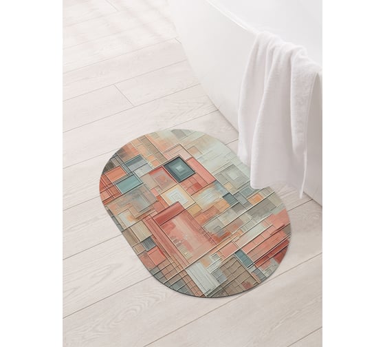 Изображение товара Коврик овальный для ванной и туалета JoyArty "Ровные мазки" 58x38 см, sbm_sd3510_58x38