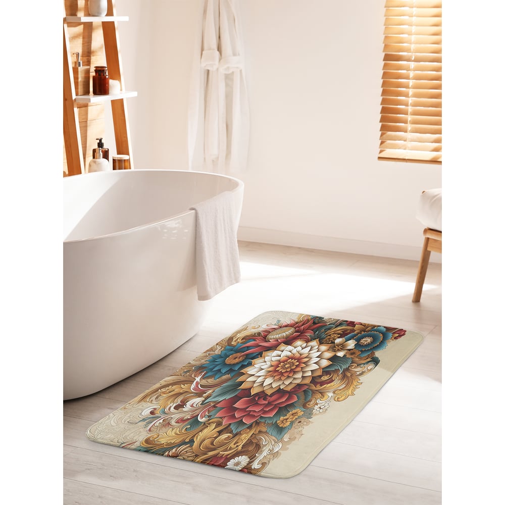 Изображение товара Коврик для ванной комнаты противоскользящий JoyArty Сухой букет 60x100 см
