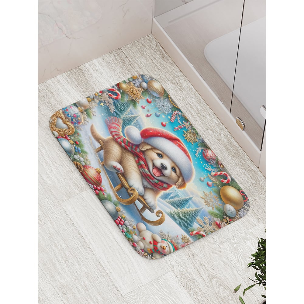 Изображение товара Коврик для ванной комнаты JoyArty Счастливый щенок 52x77 см противоскользящий