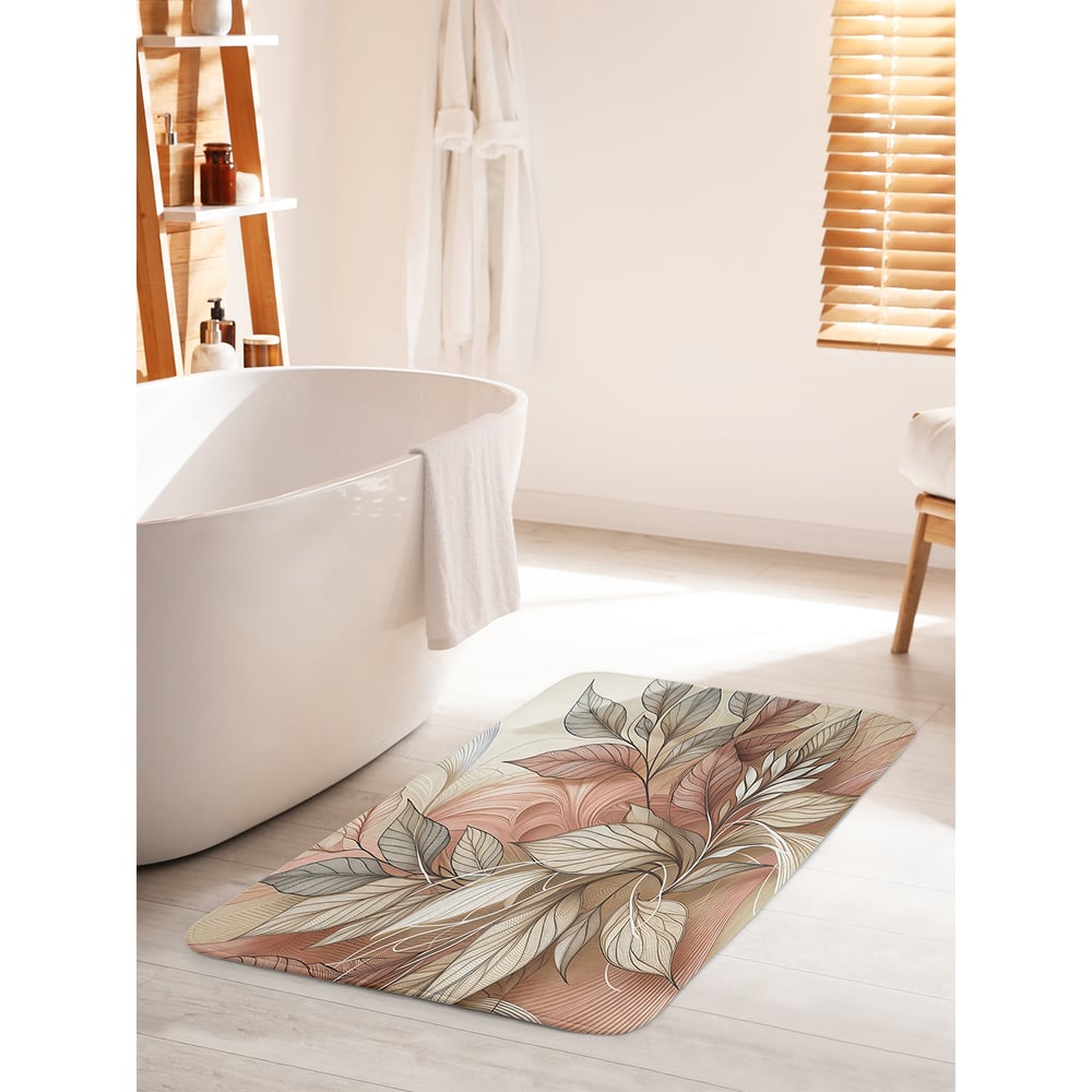 Изображение товара Коврик для ванной комнаты противоскользящий JoyArty 60x100 см Нежные листья