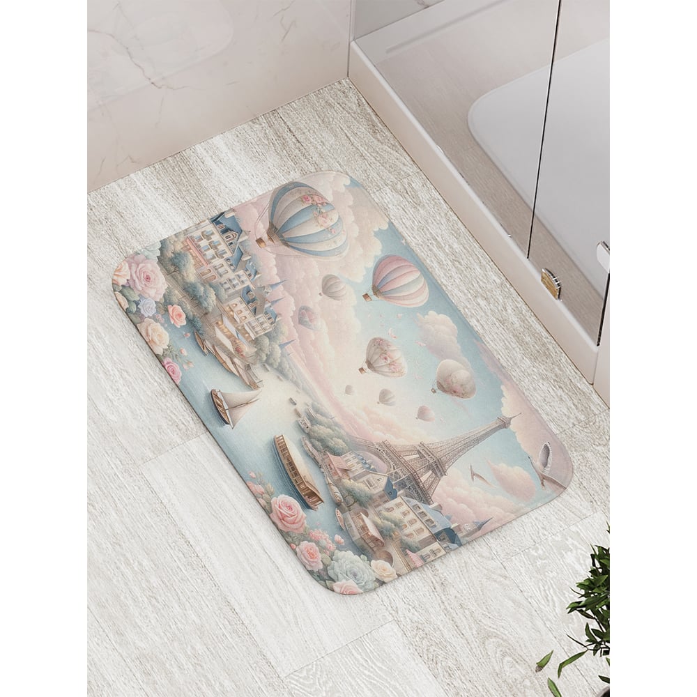 Изображение товара Противоскользящий коврик для ванной JoyArty Нежный Париж 52x77 см