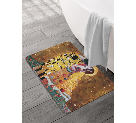 Изображение товара Коврик для ванной и туалета JOYARTY Поцелуй на Новый год 58x38 см, sbmrec_sd3896_58x38