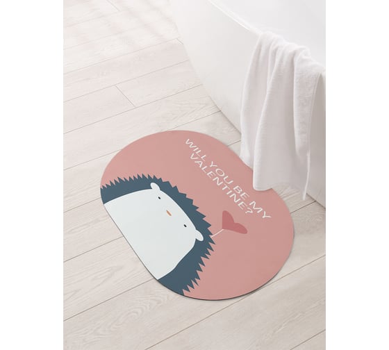 Изображение товара Коврик для ванной и туалета JOYARTY 58x38 см Ёжик с сердцем sbm_429237_58x38