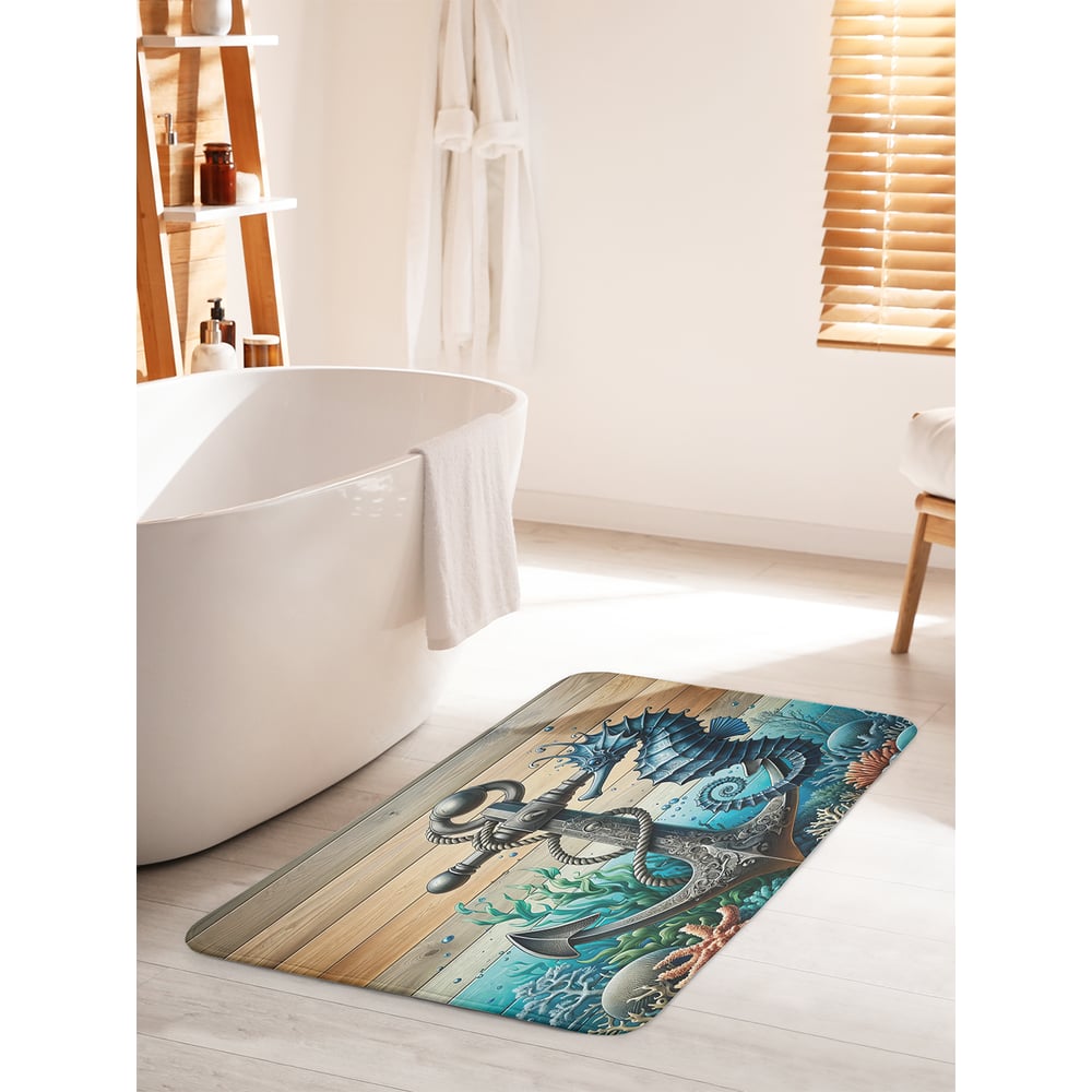 Изображение товара Коврик для ванной комнаты и туалета противоскользящий JoyArty Морской конек 60x100 см