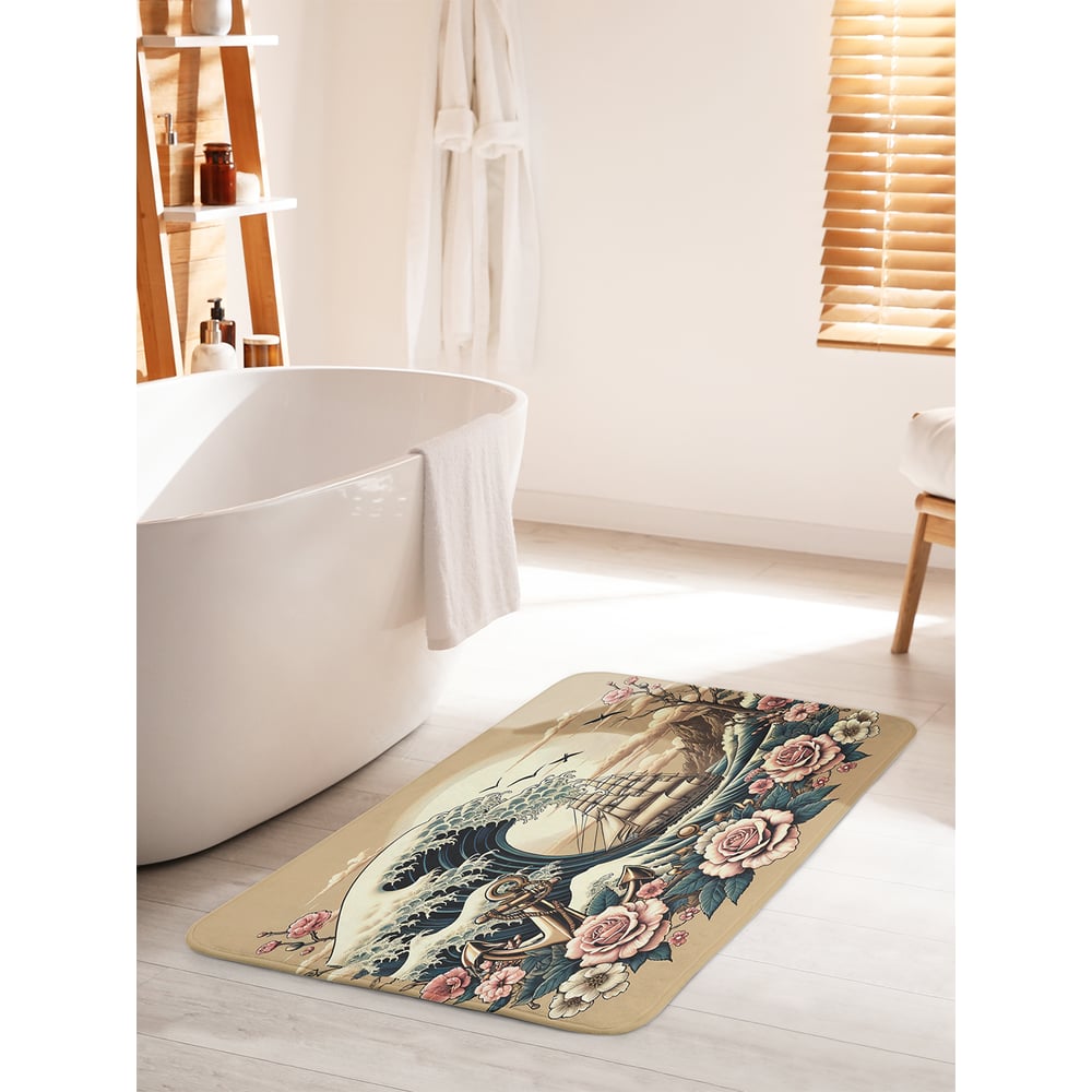 Изображение товара Коврик для ванной JoyArty Розы на волне 60x100 см