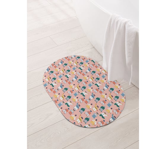 Изображение товара Коврик для ванной и туалета JOYARTY Яркие человечки 58x38 см sbm_430090_58x38