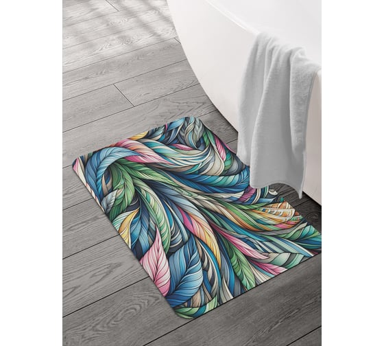 Изображение товара Коврик для ванной и туалета JOYARTY Яркие листья 58x38 см, sbmrec_sd3519_58x38