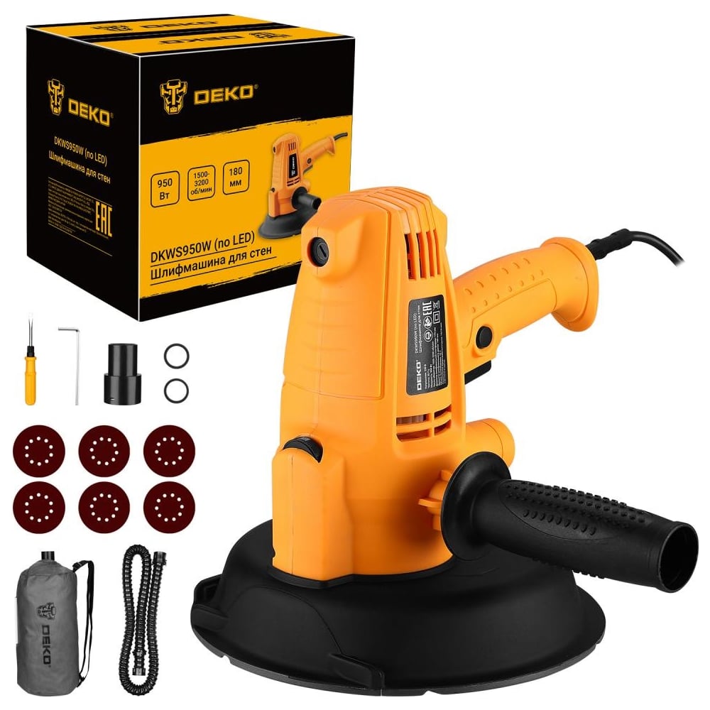 Шлифмашина для стен DEKO DKWS950W 180 мм, 950 Вт 084-1089