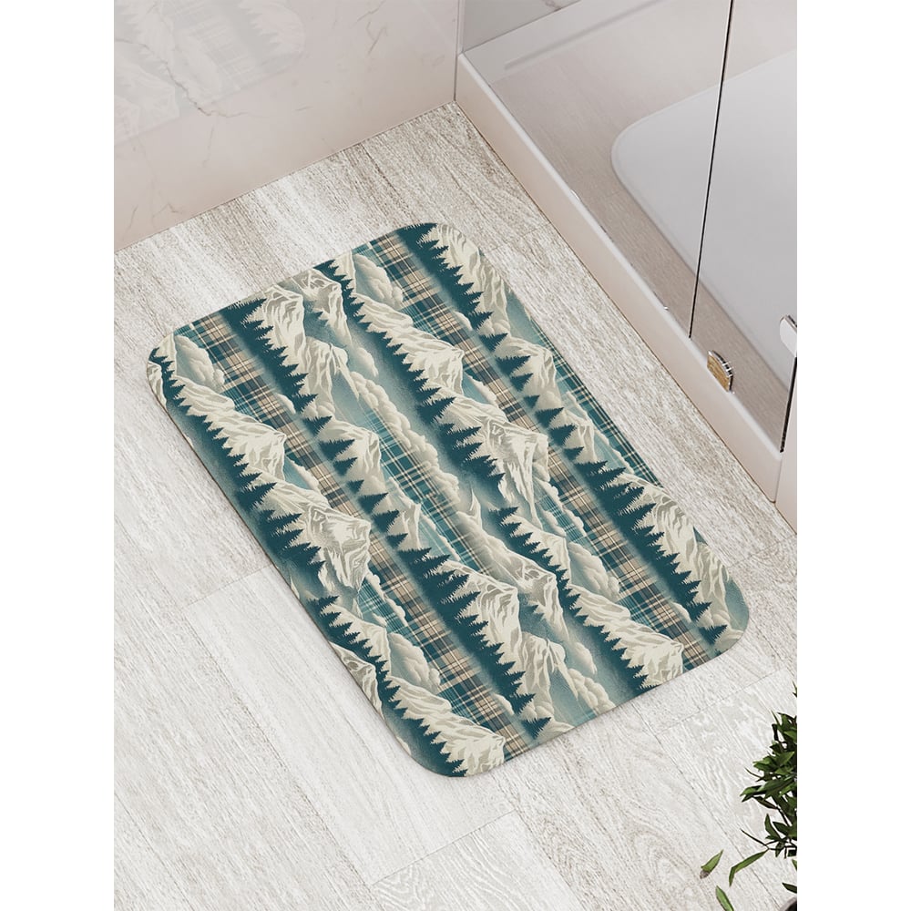 Изображение товара Коврик для ванной комнаты и туалета JoyArty Коллаж гор 52x77 см антискользящий