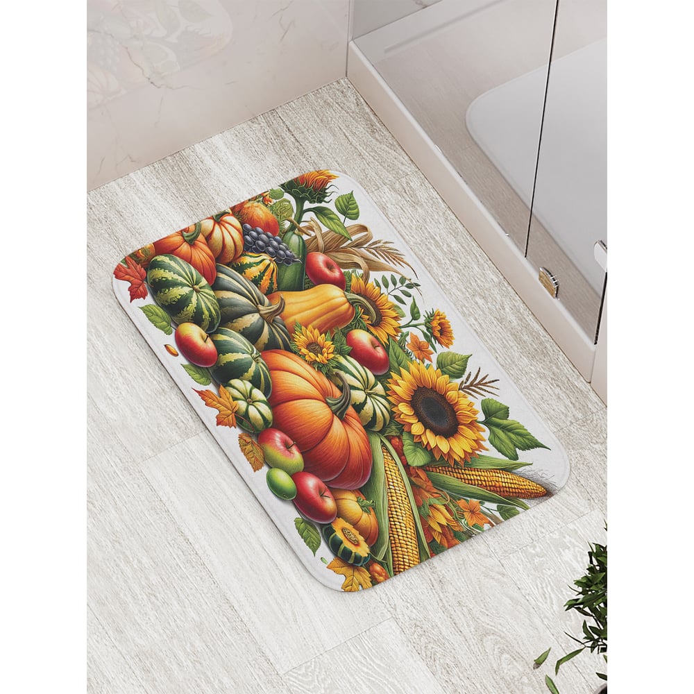 Изображение товара Коврик для ванной комнаты противоскользящий JoyArty Фруктовая поляна 52x77 см