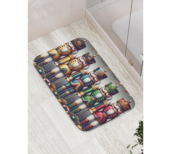 Изображение товара Коврик для ванной комнаты и туалета противоскользящий JoyArty "Солдатики в строю" 52x77 см, серия Новый год и Рождество bath_sd3932