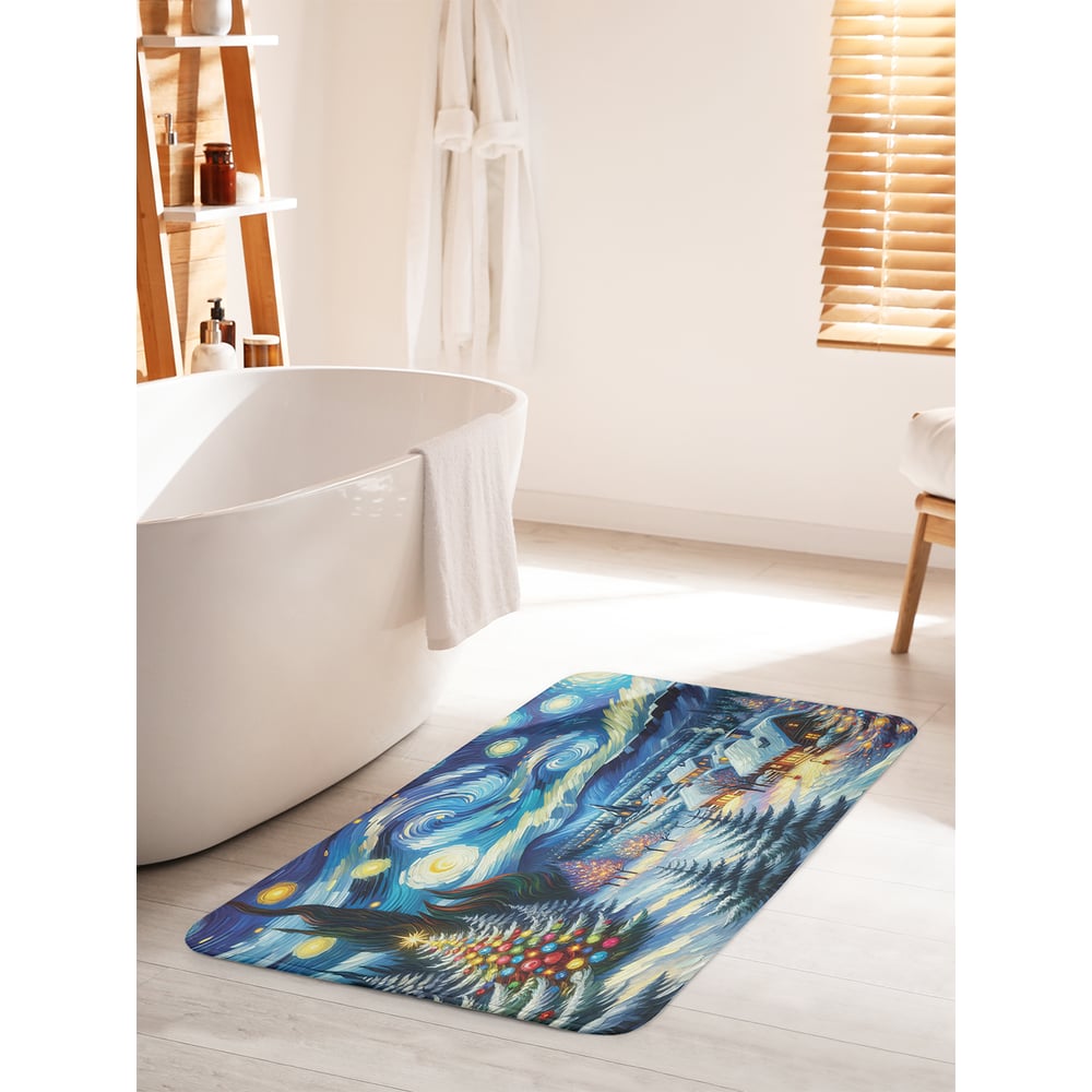 Изображение товара Коврик для ванной комнаты и туалета противоскользящий JoyArty Праздничная ночь 60x100 см