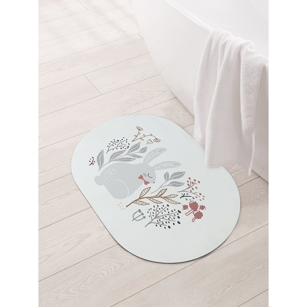 Изображение товара Коврик для ванной и туалета JOYARTY 58x38 см Зайчик в цветах sbm_429268_58x38