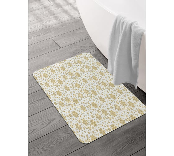 Изображение товара Коврик для ванной и туалета JOYARTY 58x38 см Золотые снежинки sbmrec_427888_58x38