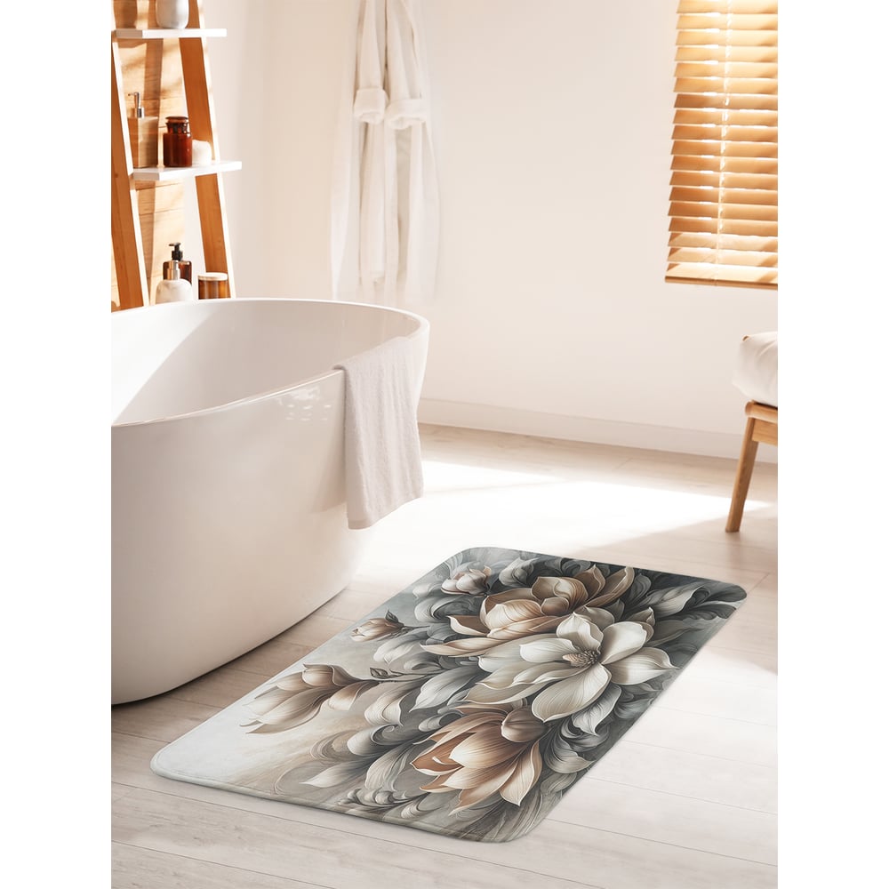 Изображение товара Коврик для ванной комнаты JoyArty Золотая магнолия 60x100 см противоскользящий из велсофт Изображение товара Коврик для ванной комнаты JoyArty Золотая магнолия 60x100 см противоскользящий из велсофт