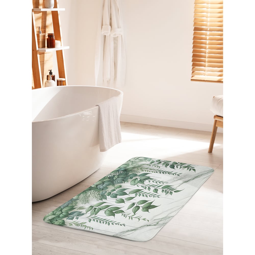 Изображение товара Коврик для ванной JoyArty Стена листьев 60x100 см противоскользящий
