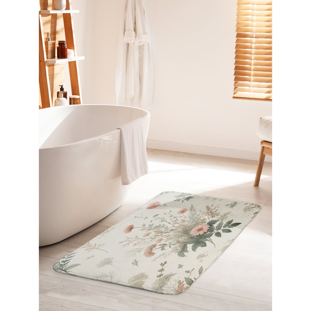 Изображение товара Коврик для ванной комнаты и туалета JoyArty Цветочки нежные 60x100 см