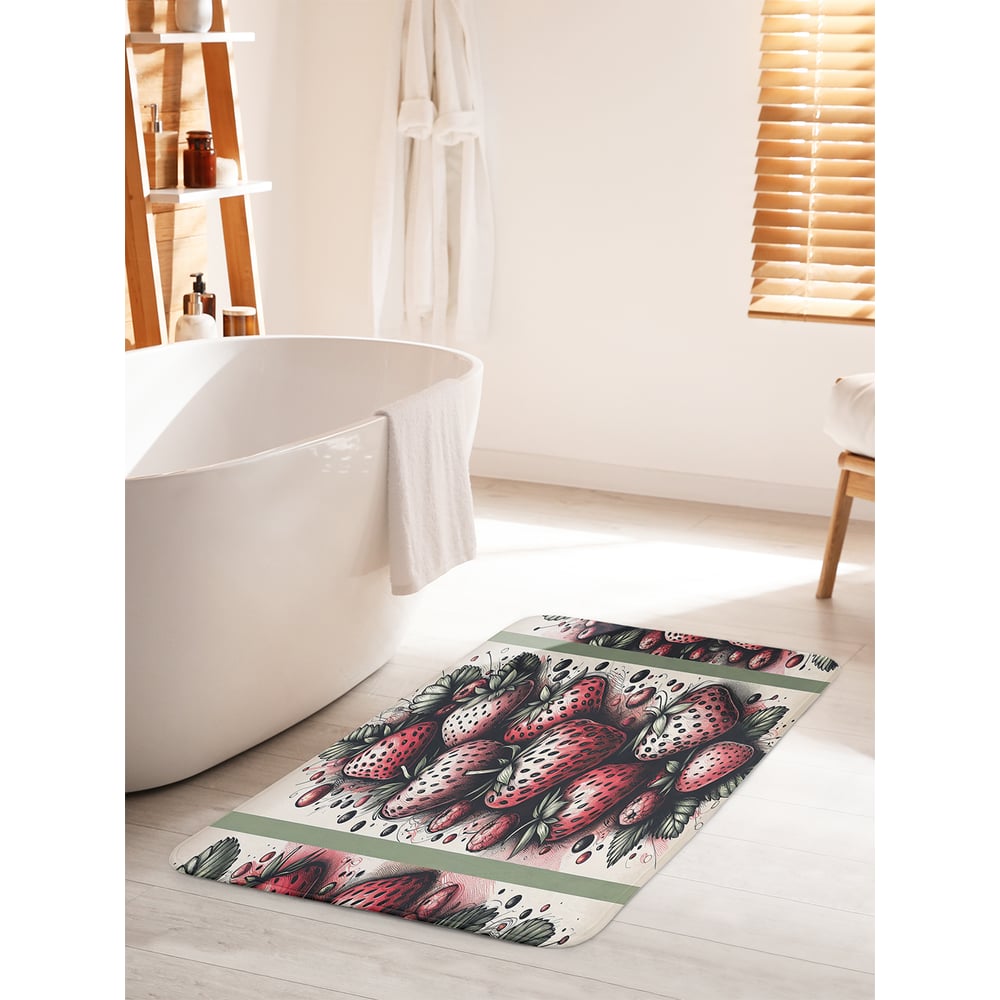 Изображение товара Коврик для ванной комнаты противоскользящий JoyArty Клубника 60x100 см