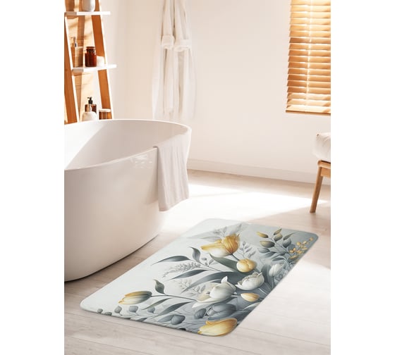 Изображение товара Коврик для ванной комнаты и туалета противоскользящий JoyArty "Тюльпаны" 60x100 см bath_sd3523_60x100
