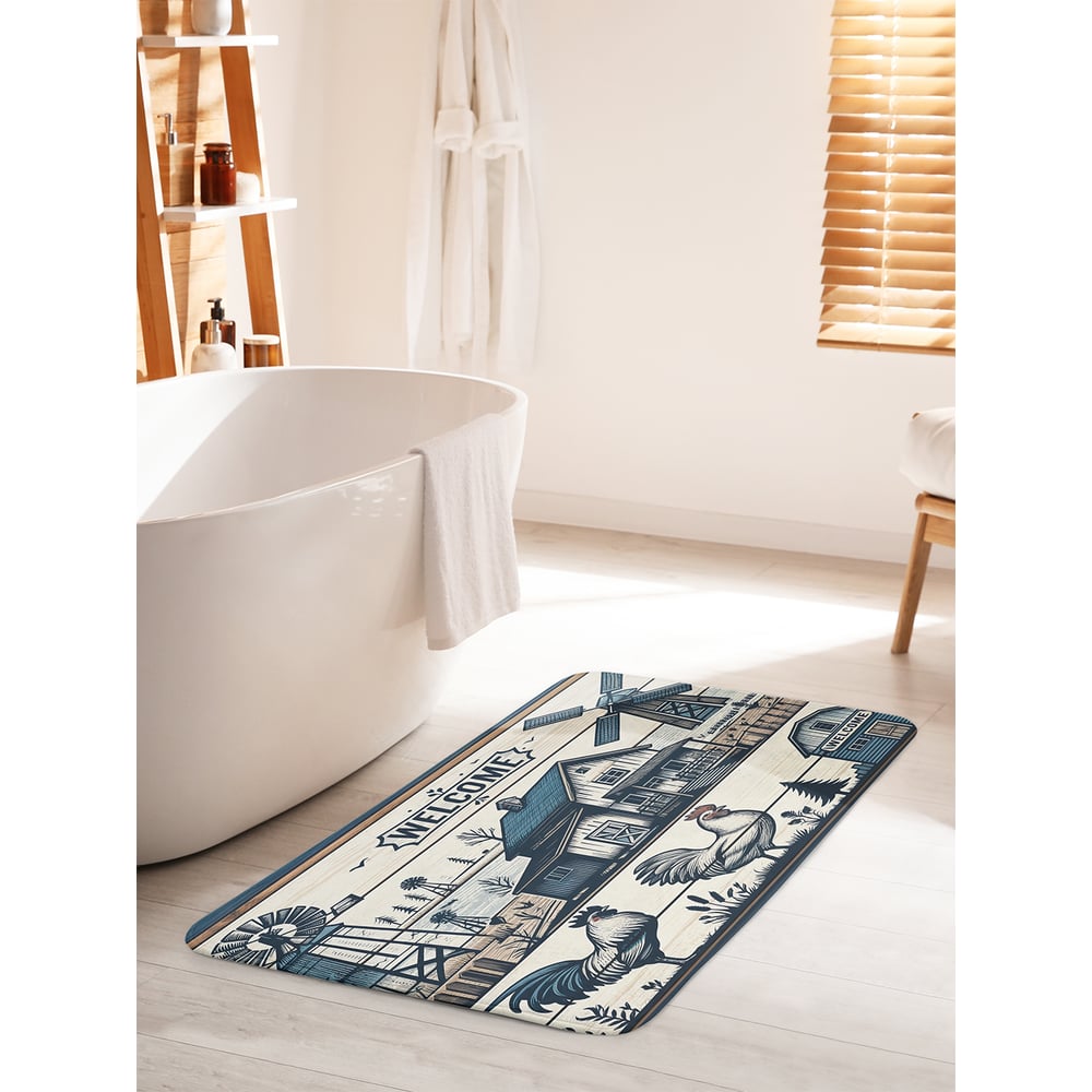 Изображение товара Коврик для ванной комнаты и туалета JoyArty Ферма 60x100 см противоскользящий