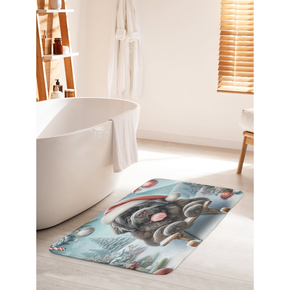 Изображение товара Коврик для ванной комнаты противоскользящий JoyArty Пес на санках 60x100 см