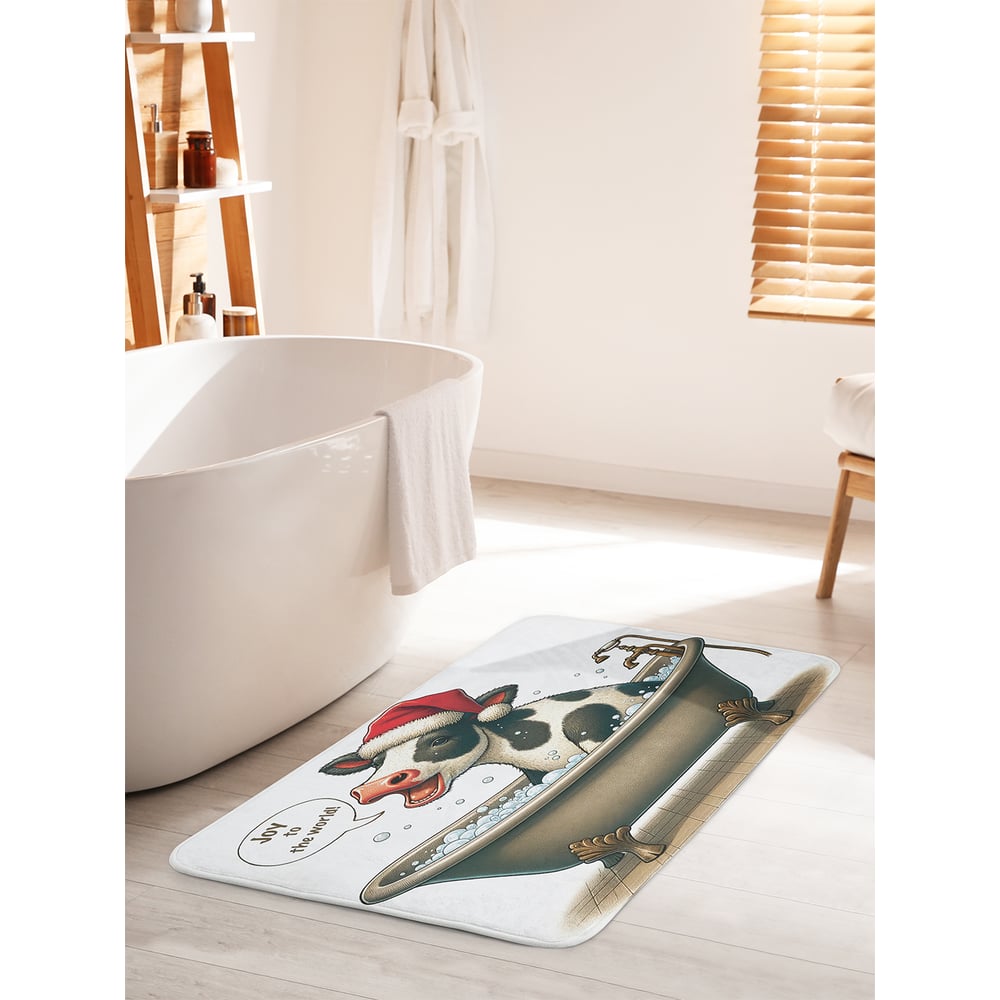 Изображение товара Коврик для ванной комнаты противоскользящий JoyArty Радостная корова 60x100 см