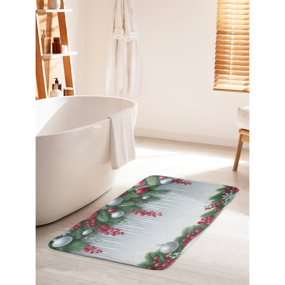 Изображение товара Коврик для ванной комнаты противоскользящий JoyArty "Сосульки в ели" 60x100 см