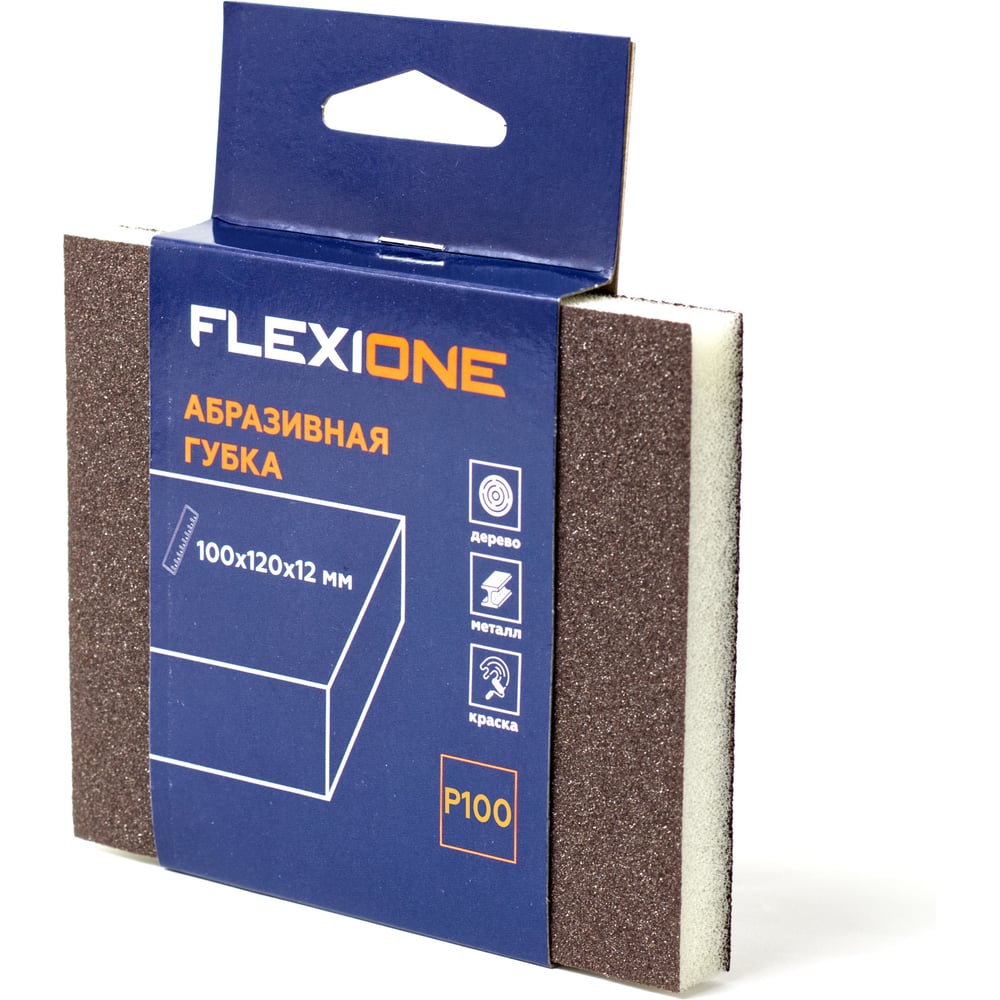 Изображение товара Двухсторонняя абразивная губка Flexione Р100 123x98x12.5 мм
