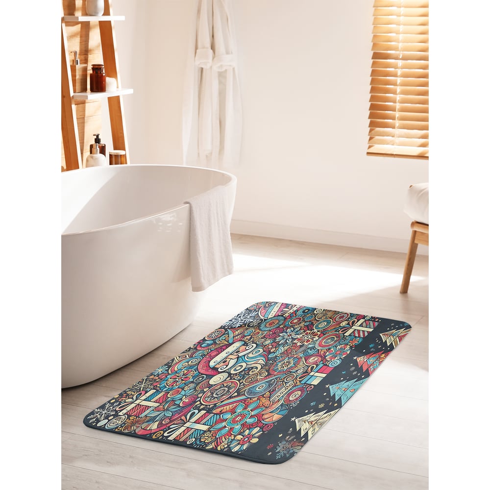 Изображение товара Коврик для ванной комнаты JoyArty Новый год 60x100 см противоскользящий