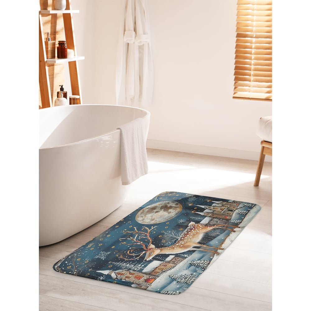 Изображение товара Коврик для ванной комнаты и туалета JoyArty Олень под луной 60x100 см противоскользящий