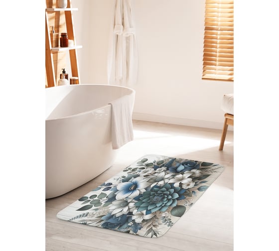 Изображение товара Коврик для ванной комнаты и туалета противоскользящий JoyArty "Зеленые сухоцветы" 60x100 см bath_sd3480_60x100