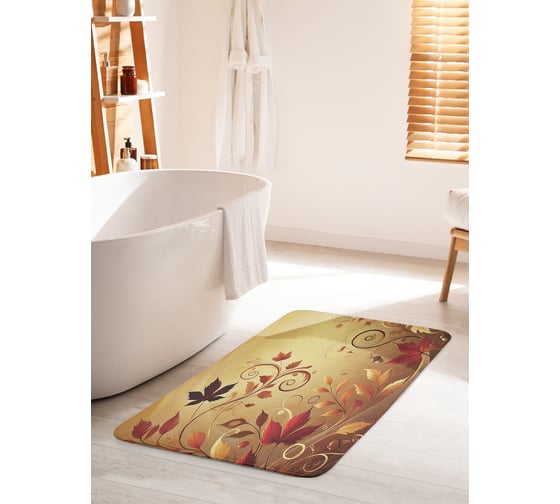 Изображение товара Коврик для ванной комнаты и туалета противоскользящий JoyArty "Листья на ветру" 60x100 см bath_sd4008_60x100