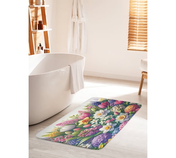 Изображение товара Коврик для ванной комнаты и туалета противоскользящий JoyArty "Поле весны" 60x100 см bath_sd3533_60x100