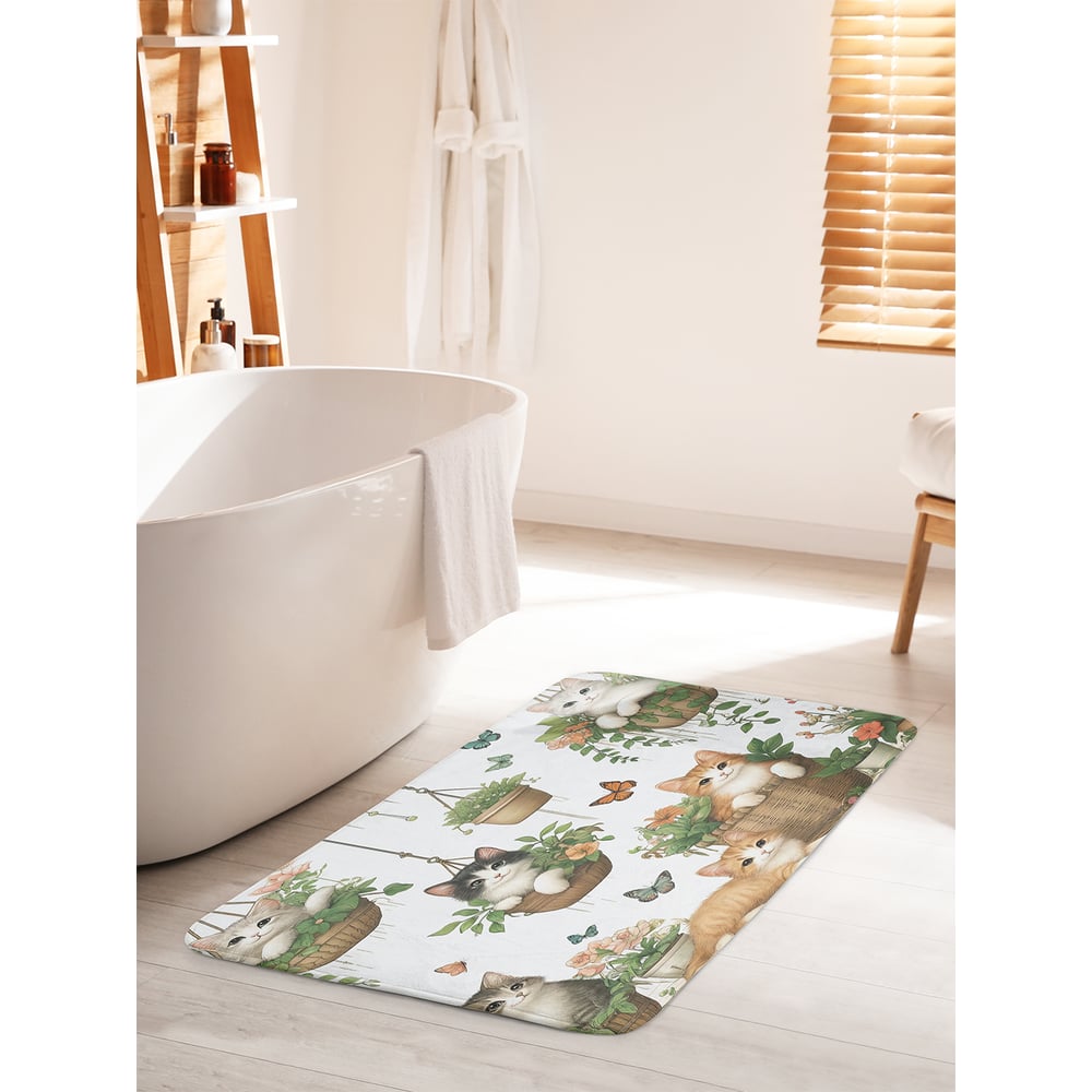 Изображение товара Коврик для ванной JoyArty Котики в горшках 60x100 см