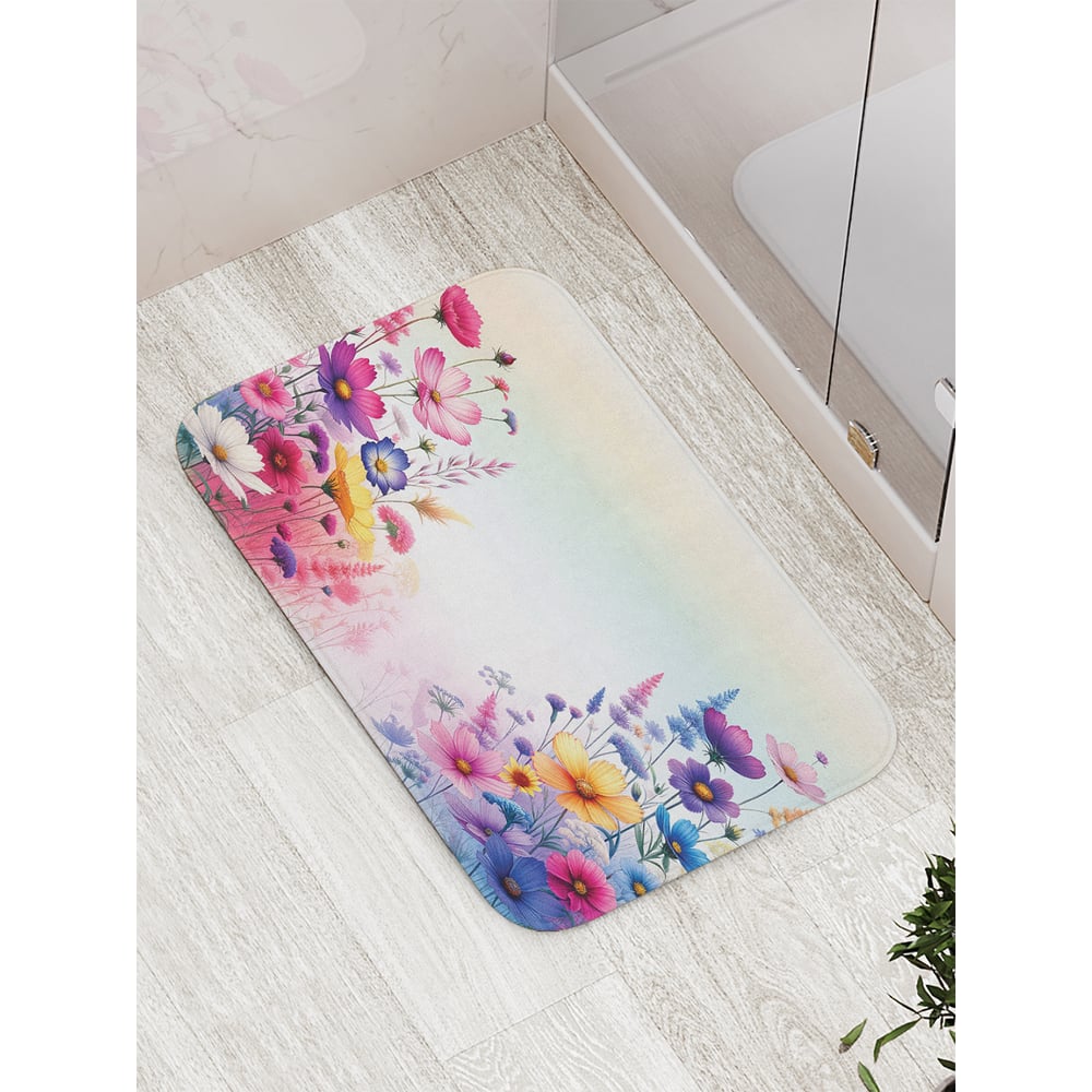Изображение товара Коврик для ванной комнаты и туалета противоскользящий JoyArty Луговые цветы 52x77 см