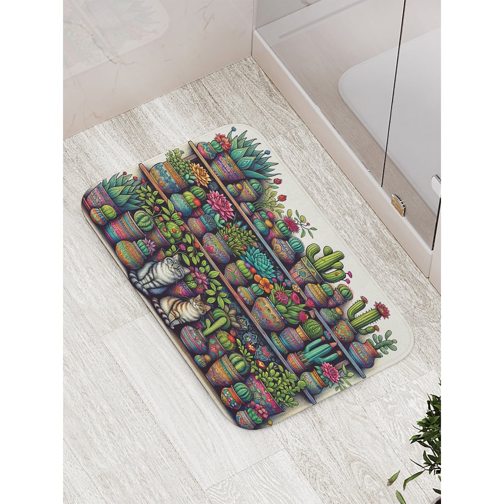 Изображение товара Коврик для ванной JoyArty Полка с цветами 52x77 см