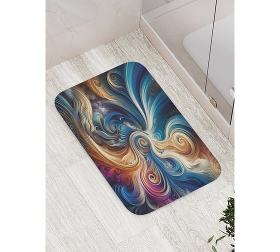 Изображение товара Коврик для ванной комнаты и туалета противоскользящий JoyArty "Разводы краской" 52x77 см bath_sd3475
