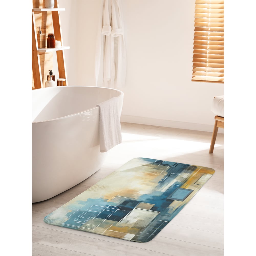 Изображение товара Коврик для ванной комнаты противоскользящий JoyArty 60x100 см серия Квадрат на красках