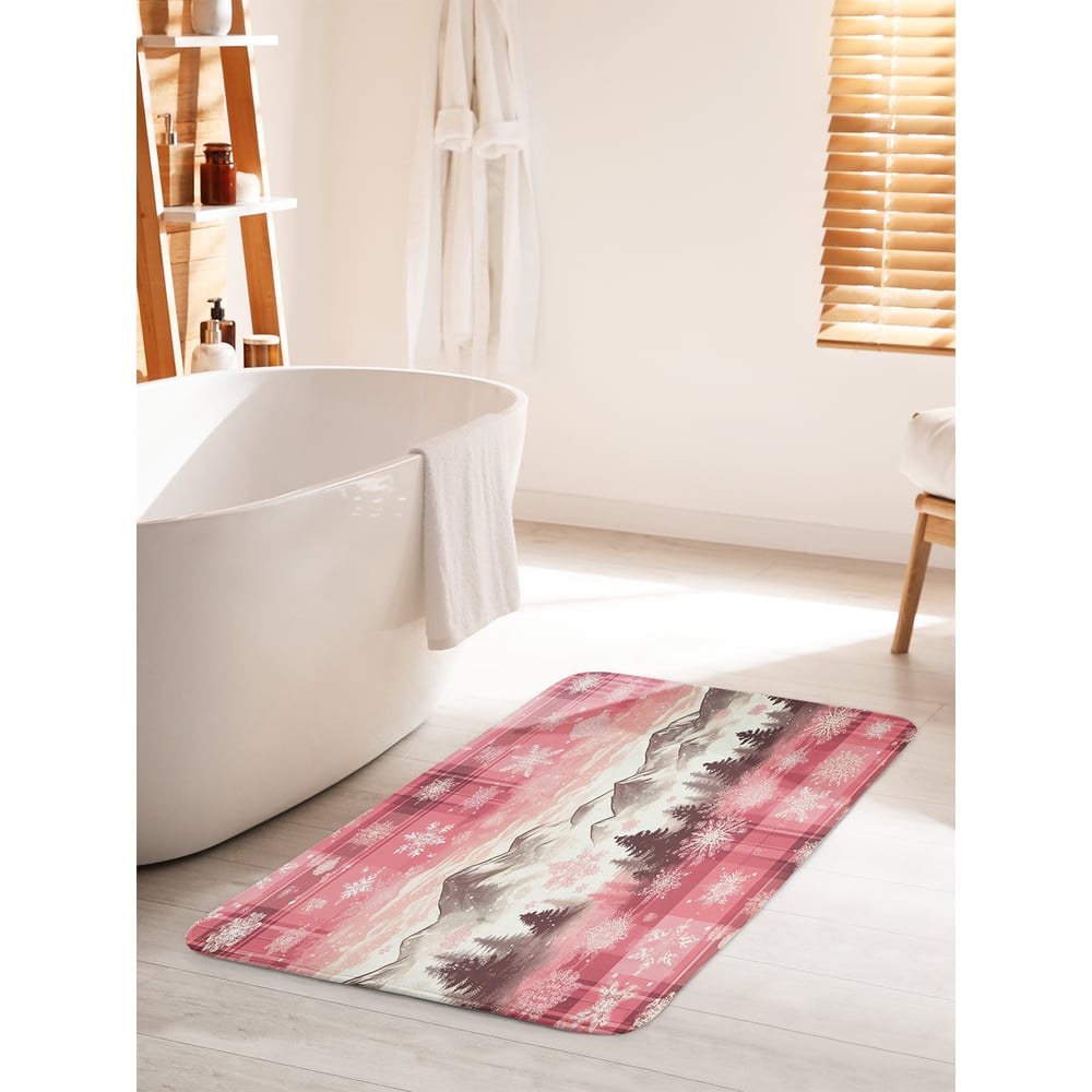 Изображение товара Коврик для ванной комнаты JoyArty Снежные горы 60x100 см противоскользящий