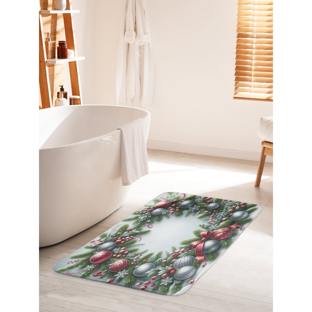 Изображение товара Коврик для ванной комнаты противоскользящий JoyArty 60x100 см новогодний дизайн