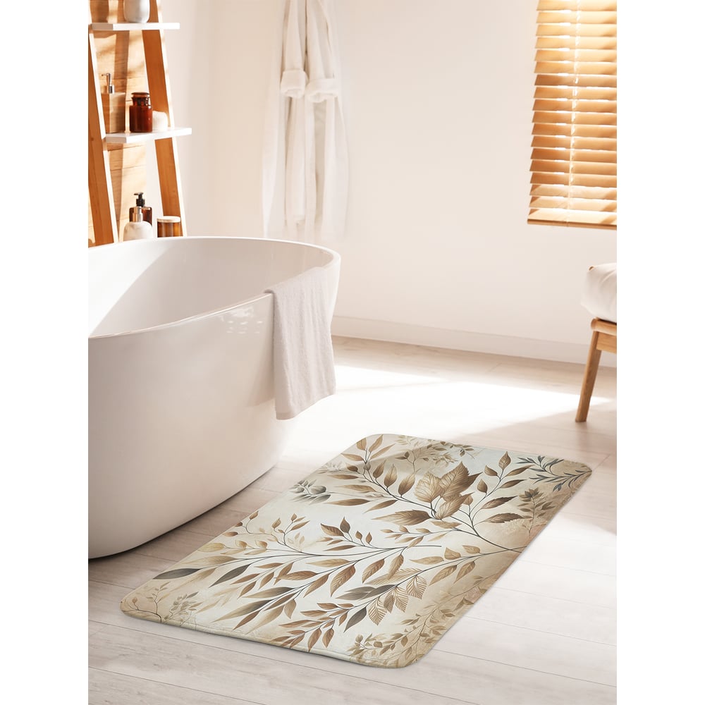 Изображение товара Коврик для ванной комнаты противоскользящий 60x100 см JoyArty узор веточками