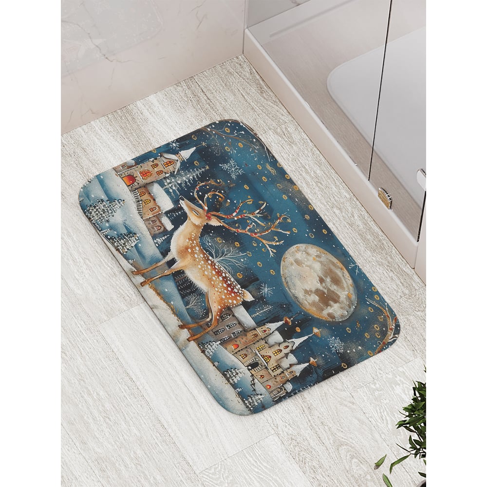 Изображение товара Коврик для ванной комнаты противоскользящий JoyArty Олень под луной 52x77 см